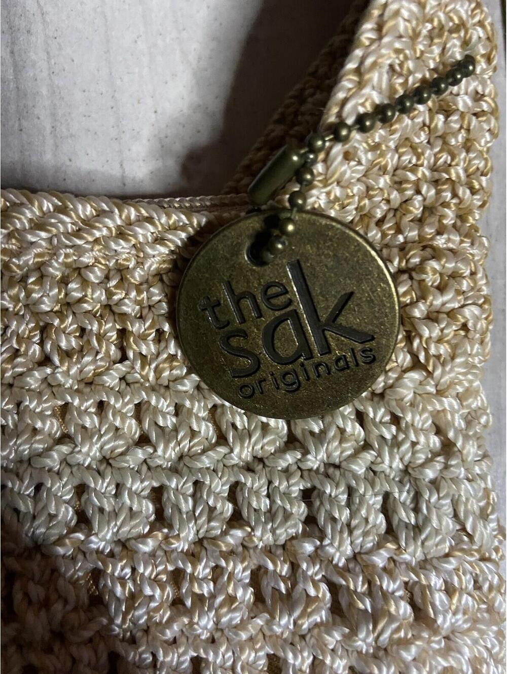 THE SAK Original Crochet Purse Brown Shoulder Bag Classic Boho - Picture 3 of 8